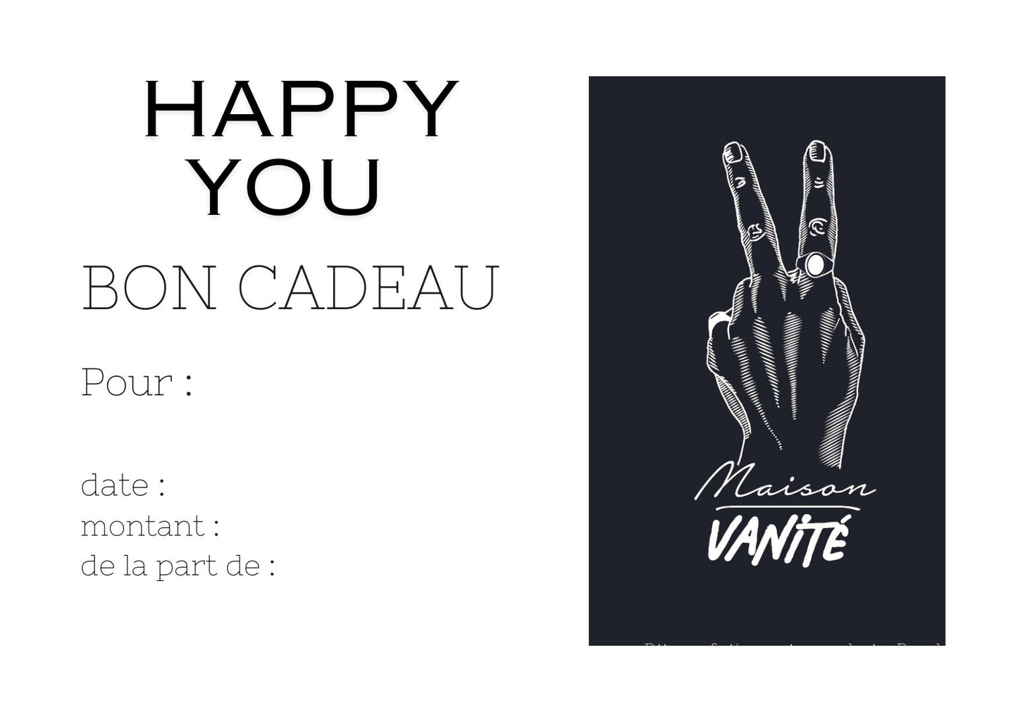 Cartes cadeaux Maison Vanité - Maison Vanité