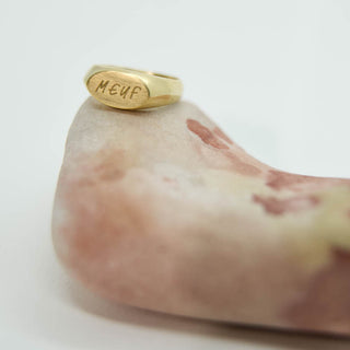 bague chevalière vermeil gravée meuf